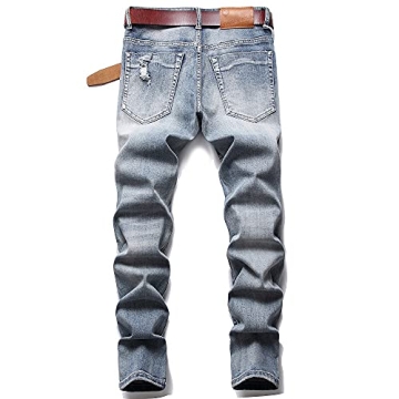 Stylish XIMXIMMTIAN Men's Biker Jeans for Comfort and Fit
