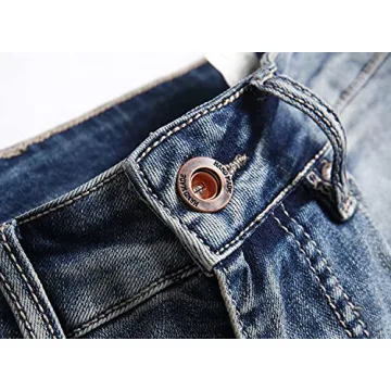 Stylish XIMXIMMTIAN Men's Biker Jeans for Comfort and Fit
