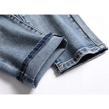 Stylish XIMXIMMTIAN Men's Biker Jeans for Comfort and Fit