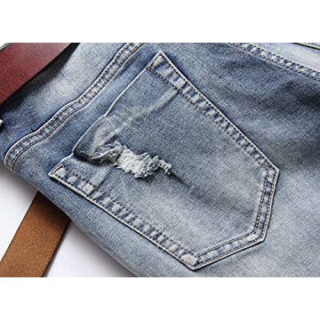 Stylish XIMXIMMTIAN Men's Biker Jeans for Comfort and Fit