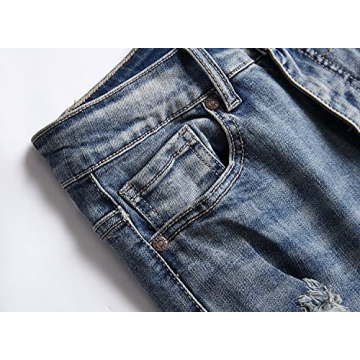 Stylish XIMXIMMTIAN Men's Biker Jeans for Comfort and Fit