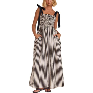 Stylish Women Summer Colorful Striped Maxi Dress