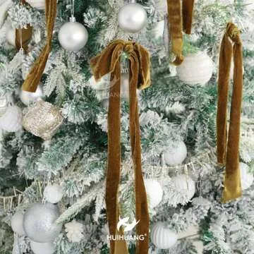 HUIHUANG Brown Velvet Ribbon 2 inch Handmade Frayed Silk Velvet Ribbon for Flower Bouquet, Gift Wrapping, Invitations, Holiday Christmas Decor, Wedding Bridal Shower Decor-3 Yards