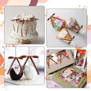 Riceshoot 50 Pcs Twist Tie Bows 5x7 Inch Satin Ribbon Bows for Gift Wrapping Cake Treat Bags Craft DIY Gift Wedding Baby Shower Birthday Party Decorations