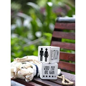 Lavender Inspired Set of 2 Bathroom Block Signs-Funny Bathroom Signs-Farmhouse Bathroom Decor-Hello Sweet Cheeks- Bathroom Decor for Shelf-Half Bath Decor-Restroom Signs-Sign-Housewarming Gifts