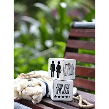 Lavender Inspired Set of 2 Bathroom Block Signs-Funny Bathroom Signs-Farmhouse Bathroom Decor-Hello Sweet Cheeks- Bathroom Decor for Shelf-Half Bath Decor-Restroom Signs-Sign-Housewarming Gifts