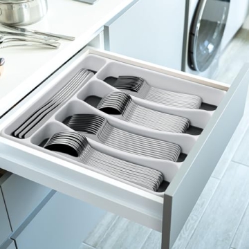 Durable 60-Piece Silverware Set with Organizer for 12