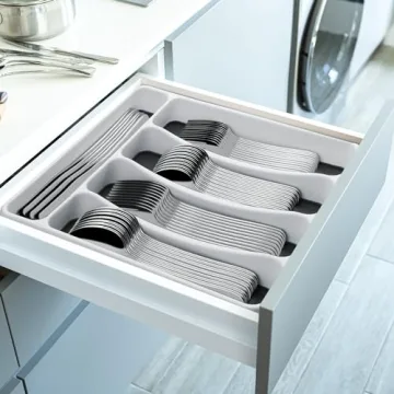Durable 60-Piece Silverware Set with Organizer for 12