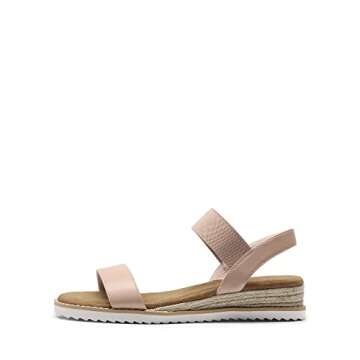 DREAM PAIRS Womens Open Toe Espadrilles Dressy Ankle Straps Wedges Sandals SDPW2310W,Nude Pink,7.5