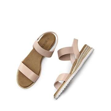 DREAM PAIRS Womens Open Toe Espadrilles Dressy Ankle Straps Wedges Sandals SDPW2310W,Nude Pink,7.5