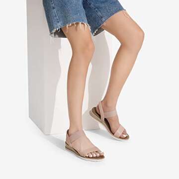 DREAM PAIRS Womens Open Toe Espadrilles Dressy Ankle Straps Wedges Sandals SDPW2310W,Nude Pink,7.5