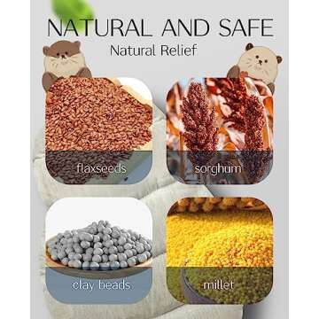 COMOIL Otter Microwave Heating Pad,Removable Weighted Heated Stuffed Animal,15"*8"Adorable Soft Short Plush Heat Pack for Relief