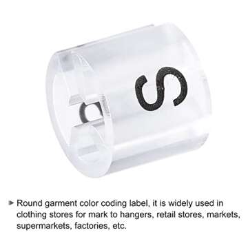MECCANIXITY Clothes Hanger Marker 4 Size Fit 3.5mm Rod for Garment Color Coding Clear Count 100