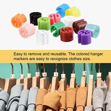 MECCANIXITY Clothes Hanger Marker 4 Size Fit 3.5mm Rod for Garment Color Coding Clear Count 100