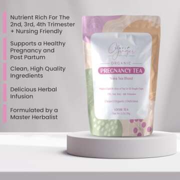 Simply Ginger Pregnancy NORA Loose Tea ll Makes 32 Single Cups of Tea OR Larger Batches ll LOOSE Tea Option ll For TTC, 2nd, 3rd Trimester ll Nursing Friendly (Loose Tea) - NEW LOOK -