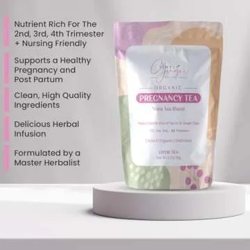Simply Ginger Pregnancy NORA Loose Tea ll Makes 32 Single Cups of Tea OR Larger Batches ll LOOSE Tea Option ll For TTC, 2nd, 3rd Trimester ll Nursing Friendly (Loose Tea) - NEW LOOK -
