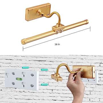 MIOBLUE Wireless Picture Light, Remote Control Picture Light with Dimmable, 16" Timer Preset Art Lights with RGBW Color Changing for Paintings Wall, Dartboard, Picture, Frame