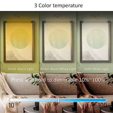 MIOBLUE Wireless Picture Light, Remote Control Picture Light with Dimmable, 16" Timer Preset Art Lights with RGBW Color Changing for Paintings Wall, Dartboard, Picture, Frame