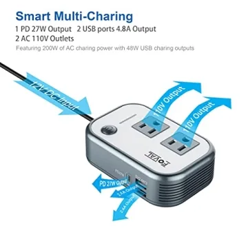 FOVAL 200W Car Power Inverter for Fast Charging on the Go