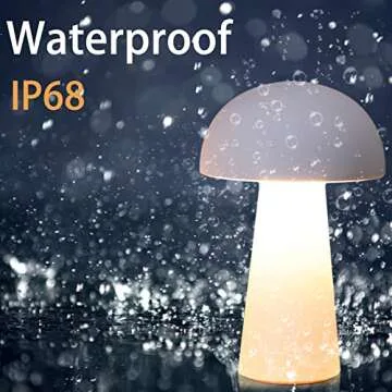 LANGY USB mushroom light mini light, night light with adjustable brightness, small lamp for baby breastfeeding, dimmable three-level warm light, (White)