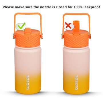 BJPKPK Insulated Water Bottle with Straw Lid, 15 oz
