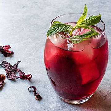 4oz Dried Hibiscus Flowers perfect for Tea and Mexican Agua Fresca, Flor de Jamaica, Whole Flowers and Petals by 1400s Spices