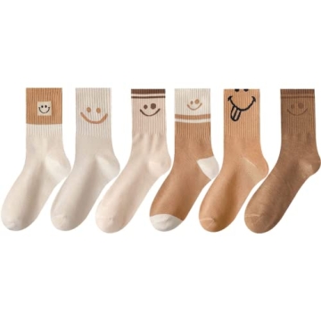 GZLXS Smiley Face Socks - Fun Cotton Socks for Everyone
