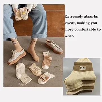 GZLXS Smiley Face Socks - Fun Cotton Socks for Everyone