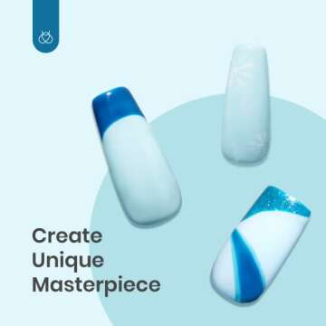 Beetles Gel Nail Polish Set 6Pcs: Blue Green Dark Blue Glitter Teal Navy Teal Jewel Tones Sparkle Ge...