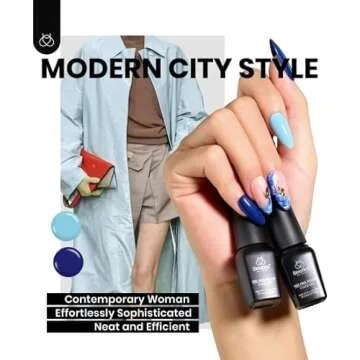 Beetles Gel Nail Polish Set - Blue Green Glitter 6Pcs