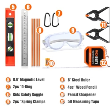 REXBETI 18pcs Young Builder's Tool Set for Kids