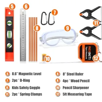 REXBETI 18pcs Young Builder's Tool Set for Kids