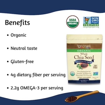Spectrum Essentials Organic Chia Seed Rich in Omega-3 & Fiber 12 Oz