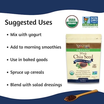 Spectrum Essentials Organic Chia Seed Rich in Omega-3 & Fiber 12 Oz
