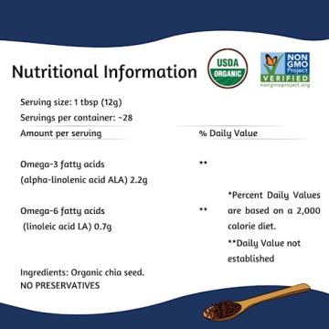 Spectrum Essentials Organic Chia Seed Rich in Omega-3 & Fiber 12 Oz