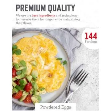 READYWISE - Powdered Eggs Bucket, 144 Servings, Emergency, MRE Food Supply, Premade, Freeze Dried Survival Food for Hiking, Adventure & Camping Essentials, Individually Packaged, 25 Year Shelf Life
