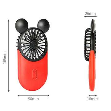 Kbinter Cute Personal Mini Fan, Handheld & Portable USB Rechargeable Fan with Beautiful LED Light, 3...