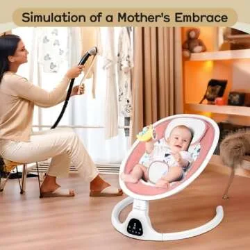 Baby Swing for Infants to Toddlers, Portable Electric Baby Swing with Remote Control, 5-Speed Adjustment, 5-Point Harness, Adjustable Seat, Built-in Music