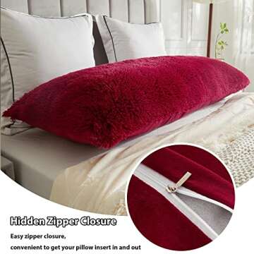 LIFEREVO Faux Fur Body Pillow Cover - Luxurious & Soft