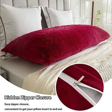 LIFEREVO Faux Fur Body Pillow Cover - Luxurious & Soft