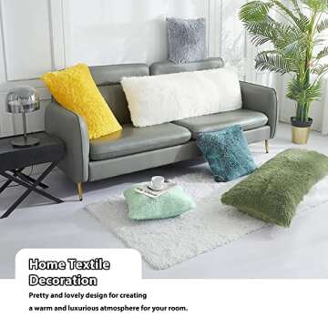 LIFEREVO Faux Fur Body Pillow Cover - Luxurious & Soft