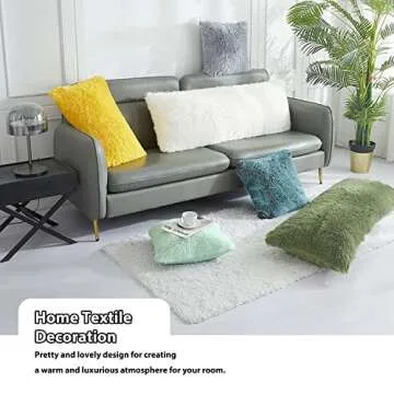 LIFEREVO Faux Fur Body Pillow Cover - Luxurious & Soft