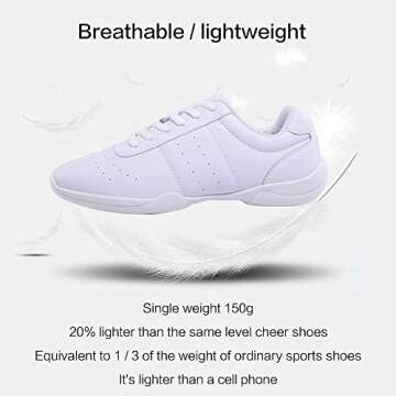 Mfreely Cheer Shoes for Women White Cheerleading Athletic Dance Shoes Flats Tennis Walking Sneakers ...