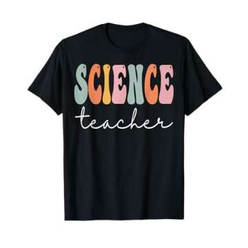 Science Teacher Retro Groovy Women Happy First Day Of School T-Shirt