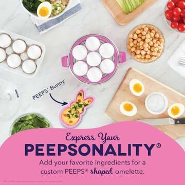 PEEPS x Dash Bunny Rapid Egg Cooker - 7 Egg Capacity