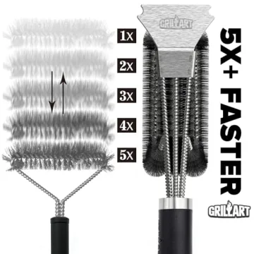 GRILLART Grill Brush: Safe 18" Stainless Steel BBQ Cleaner