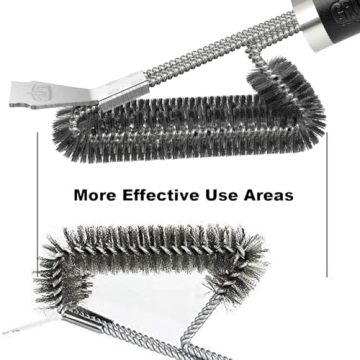 GRILLART Grill Brush: Safe 18" Stainless Steel BBQ Cleaner