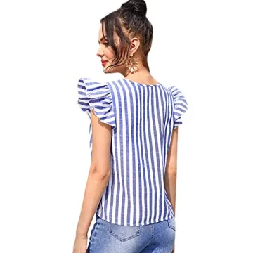 Floerns Floral Embroidered V Neck Peplum Blouse for Women