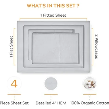 Sleep Mantra Organic Cotton Queen Bed Sheet Set - Eco-Friendly Comfort