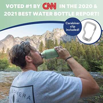 Healthy Human Stainless Steel Water Bottle | Double Walled Vacuum Insulated Water Thermos for Adults...